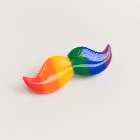 Rainbow Moustache Badge