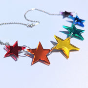 Pride Rainbow Acrylic Star Necklace, LGBTQ+ Jewellery