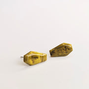 Marbled Gold Coffin Stud Earrings