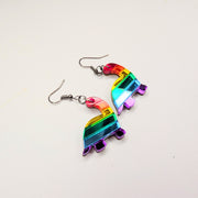 Mirrored Rainbow Acrylic Dinosaur Earrings