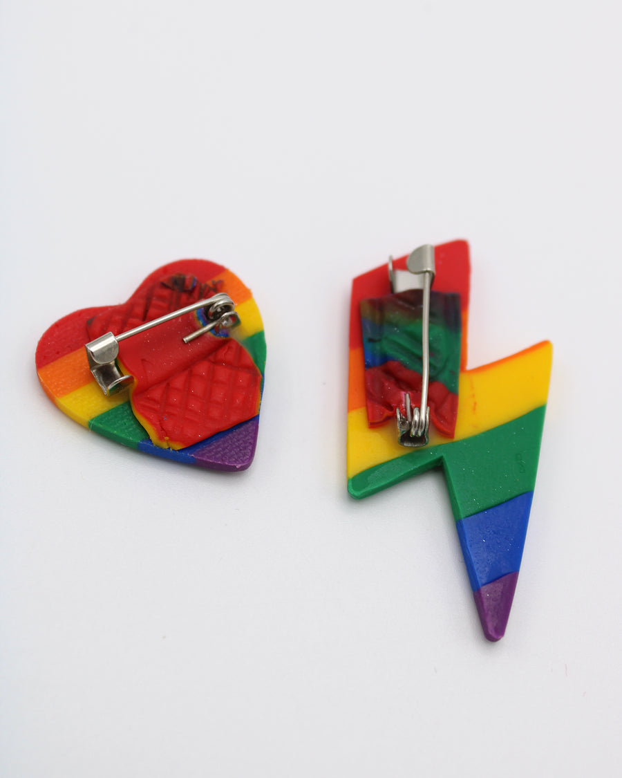 Rainbow Pride Bolt Badge, LGBTQ+ Queer Badge