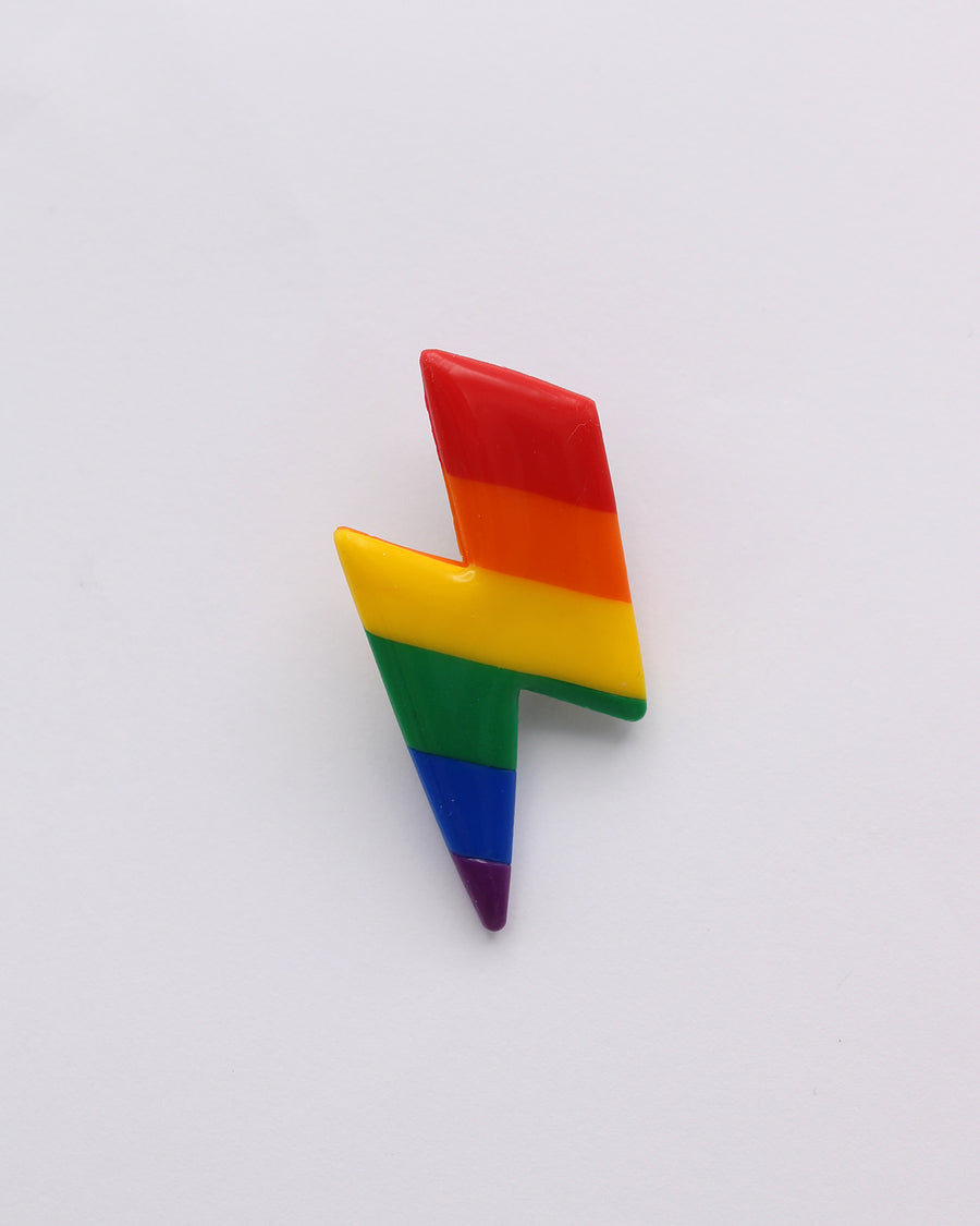 Rainbow Pride Bolt Badge, LGBTQ+ Queer Badge