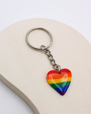 Rainbow Heart Keyring