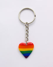 Rainbow Heart Keyring