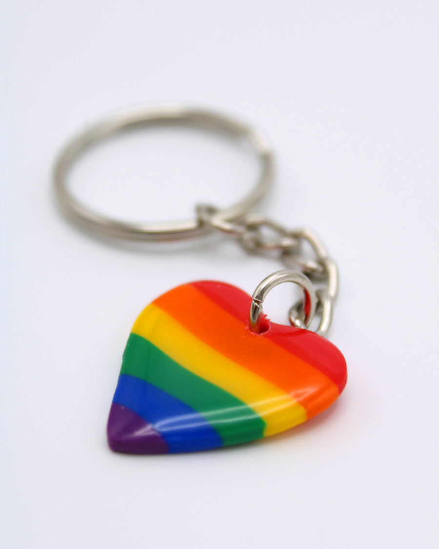 Rainbow Heart Keyring