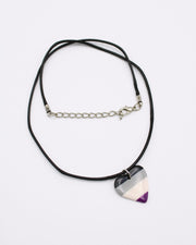 LGBTQ+ Pride Flag Asexual Heart Necklace