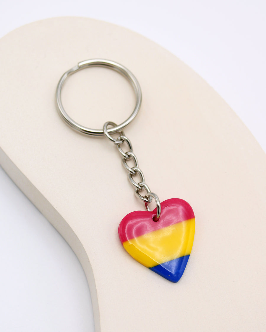 Pansexual Heart Keyring LGBTQ+ Jewellery Pan Keychain