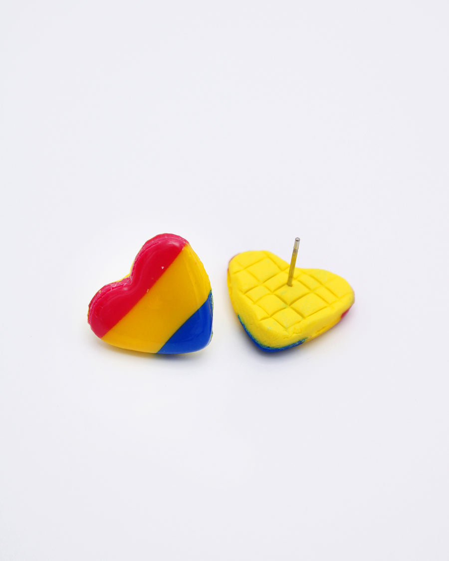 Pansexual Heart Studs