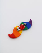 Rainbow Moustache Badge