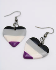 Asexual Pride Flag Heart Drop Earrings
