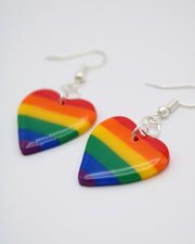 LGBTQ+ Pride Rainbow Heart Drop Earrings