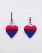 LGBTQ+ Pride Bisexual Heart Drop Earrings