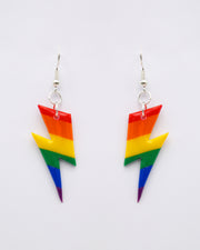 Rainbow Lightning Bolt Drops LGBTQ Jewellery