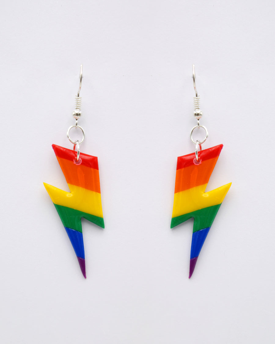 Rainbow Lightning Bolt Drops LGBTQ Jewellery