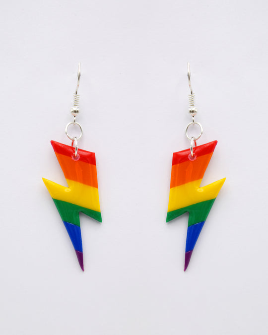 Rainbow Lightning Bolt Drops LGBTQ Jewellery