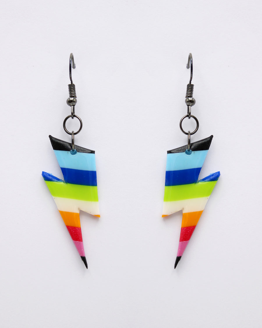 LGBTQ+ Queer Flag Lightning Bolts, Pride Jewellery