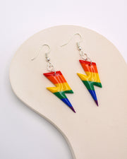 Rainbow Lightning Bolt Drops LGBTQ Jewellery