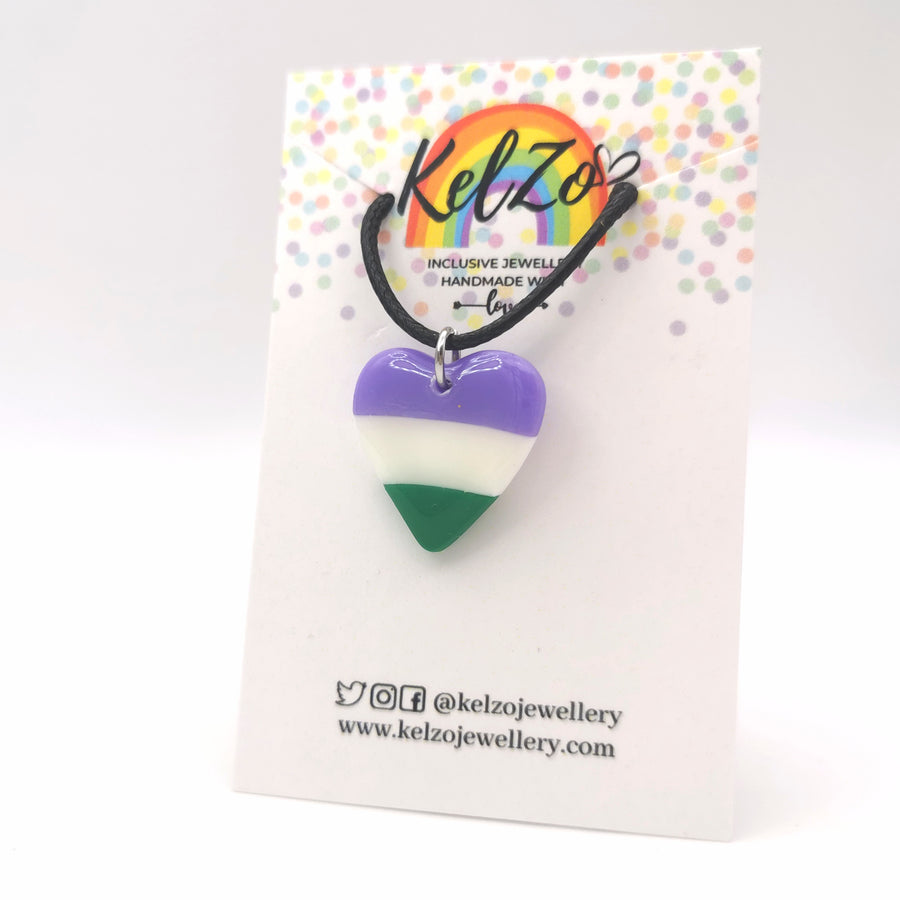 Rainbow LGBTQ+ PRIDE Gender Queer Heart Necklace
