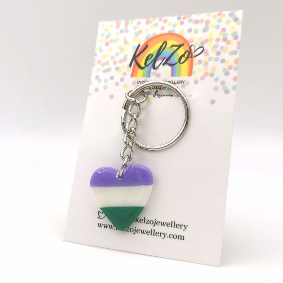 LGBTQ+ Gender Queer Keyring Pride Jewellery
