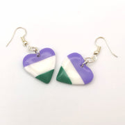 LGBTQ+ Earrings Jewellery Gender Queer Heart Drops