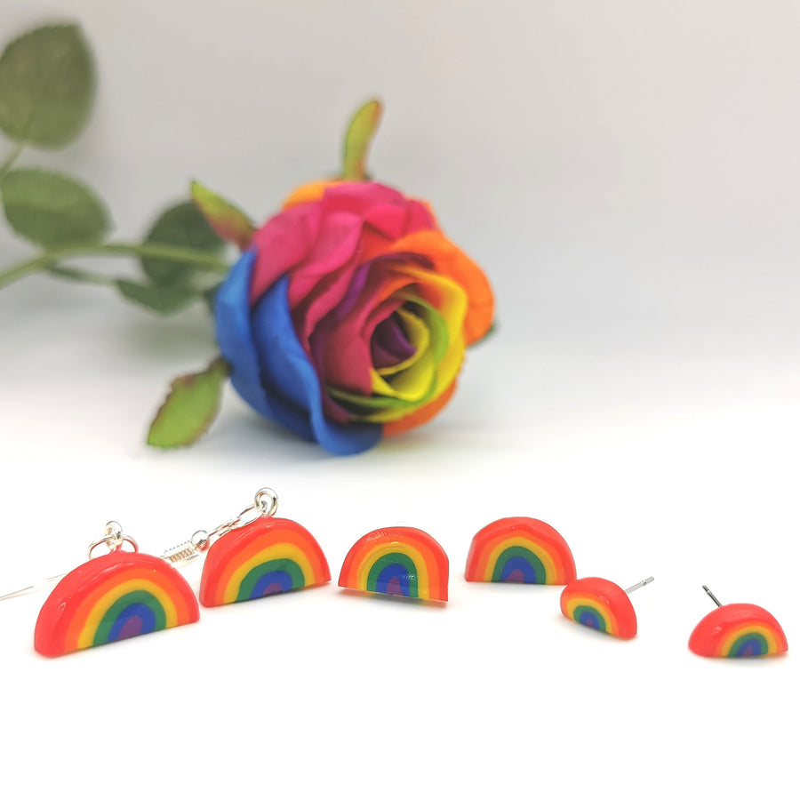 Small Rainbow Pride Stud Earrings, LGBTQ+ Queer Studs