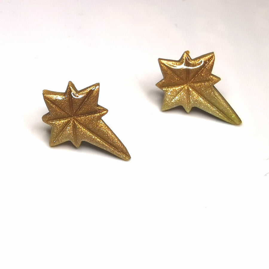 Golden Guiding Star Stud Earrings