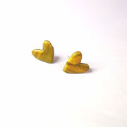 Golden Heart Stud Earrings