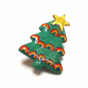 Rainbow Christmas Tree Badge Brooch