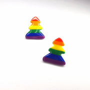Cute Rainbow Christmas Tree Stud Earrings