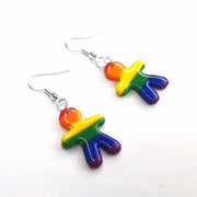 Rainbow People Drop Earrings Queer LGBTQ+ Jewellery