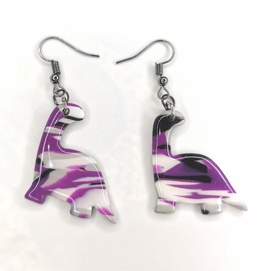 LGBTQ+ Pride Incognito Asexual Dinosaur Polymer Clay Earrings
