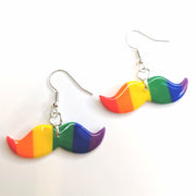 LGBTQ+ Queer Rainbow Moustache Earrings