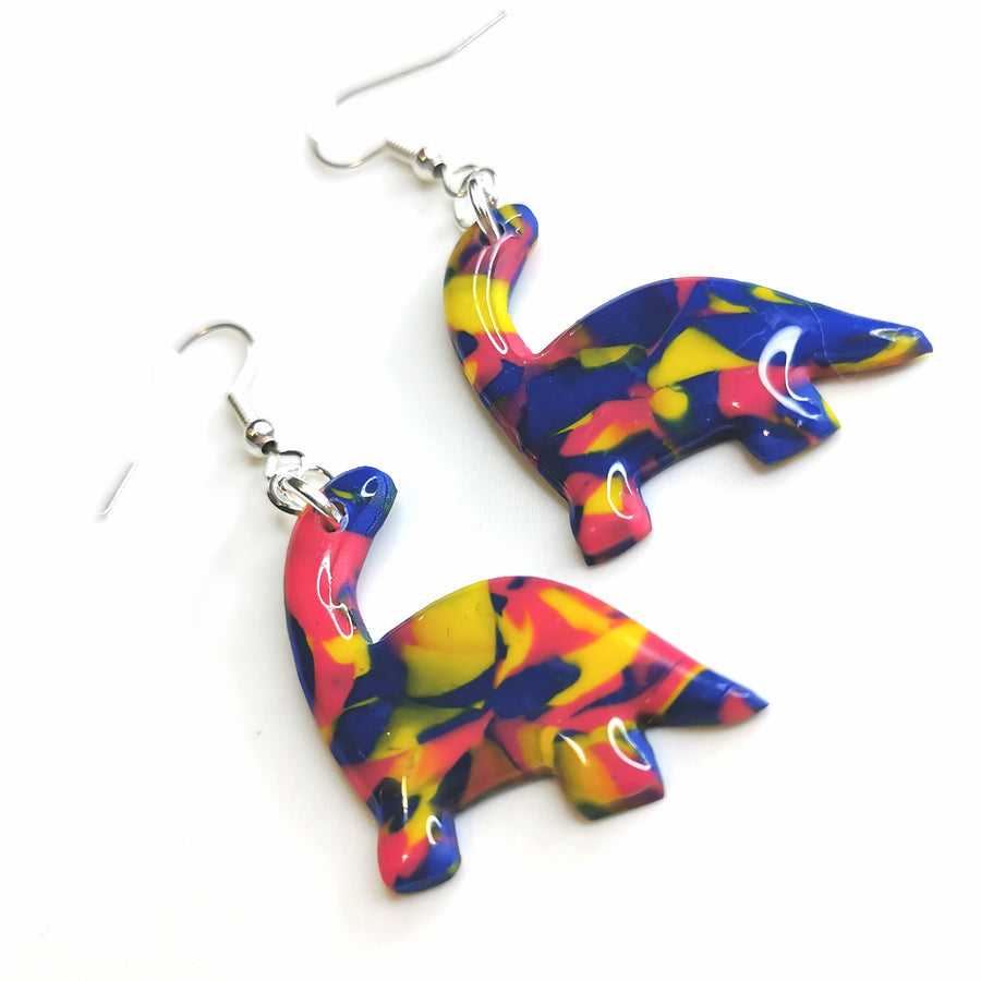 Incognito Pansexual Dino Drop Earrings LGBTQ+ Jewellery
