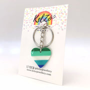 Pride MLM Heart Keyring LGBTQ+ Queer Jewellery