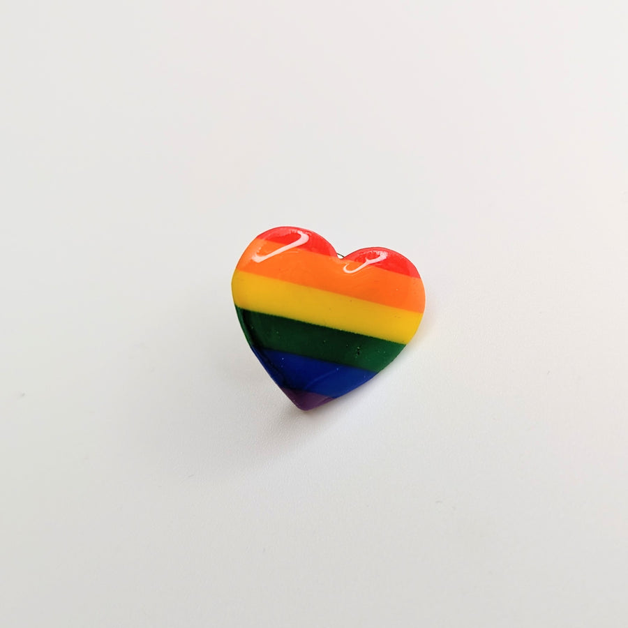 Rainbow Heart Badge Pride Queer LGBTQ+ Jewellery