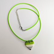 Aromantic Heart Flag Handmade Necklace LGBTQ+ Jewellery Polymer Clay
