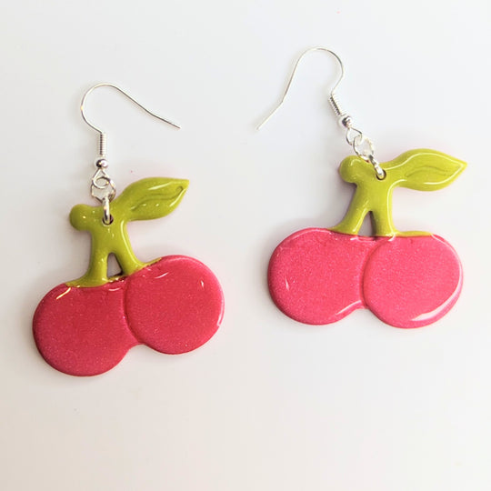 Cherry Polymer Clay Earrings Cherries