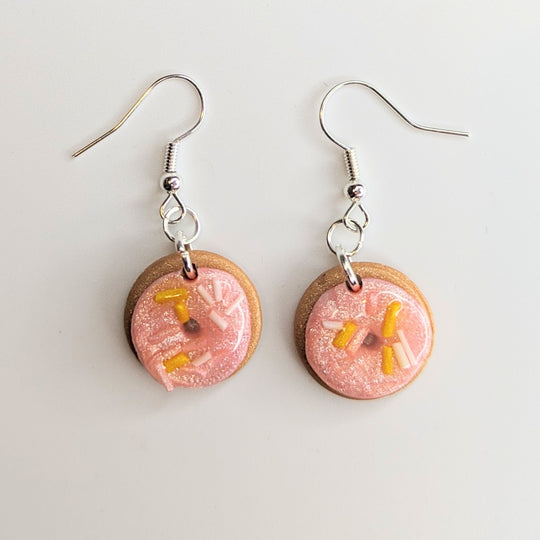 Cute Pink Doughnut Earrings
