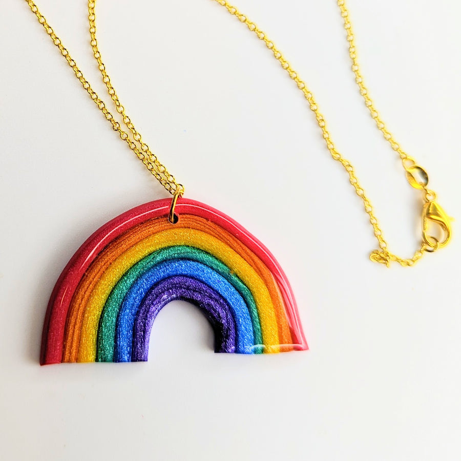 LGBTQ+ Pride Rainbow Statement Necklace